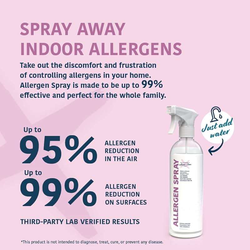 Allergy Asthma Clean Allergen Spray, Over 33oz | Pets & Dust Allergies, Air & Surface, Just Add Water, Bottle - Image 2