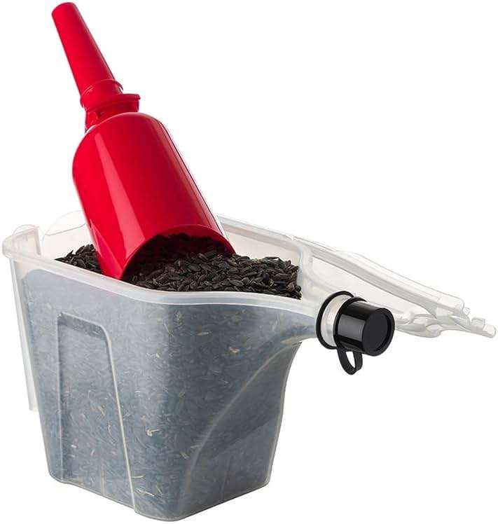 More Birds 3-in-1 Super Tote - 5 lb Capacity Container with Tapered Pour Spout, Easy Grip Handle & Stackable Design, Portable Seed Holder & Dispenser for Backyard Birding and Wildlife, 100-SF-TOTE - Image 3
