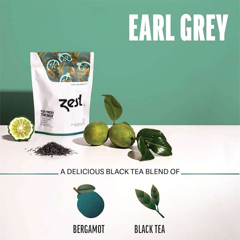 Zest High Caffeine Black Tea Bags – Earl Grey Energy Tea with Natural Bergamot – 150mg Caffeine per Cup – Focus & Morning Breakfast Tea for Energy – Caffeinated Coffee Substitute – 20Ct Pack - Image 5
