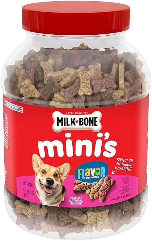 Milk-Bone Flavor Snacks Mini’s Dog Biscuits, Flavored Crunchy Dog Treats, 36 Oz. Canister - Image 2