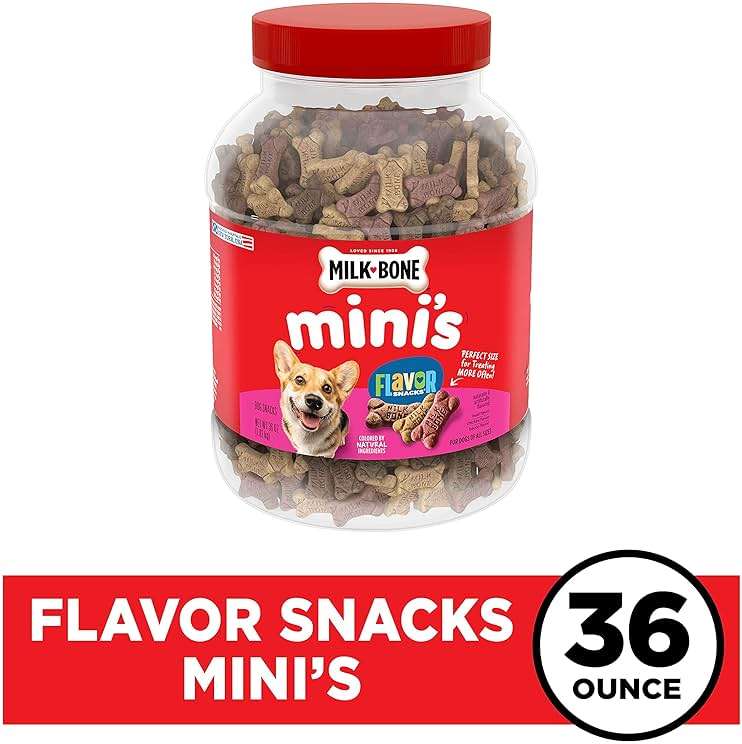Milk-Bone Flavor Snacks Mini’s Dog Biscuits, Flavored Crunchy Dog Treats, 36 Oz. Canister - Image 3