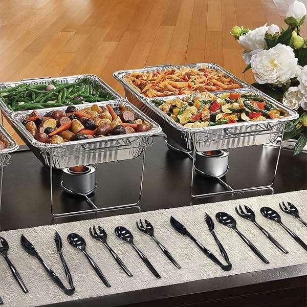 Party Essentials N464004 Heavy Duty Serving Spoons, 10", Black (Pack of 108) - Image 5