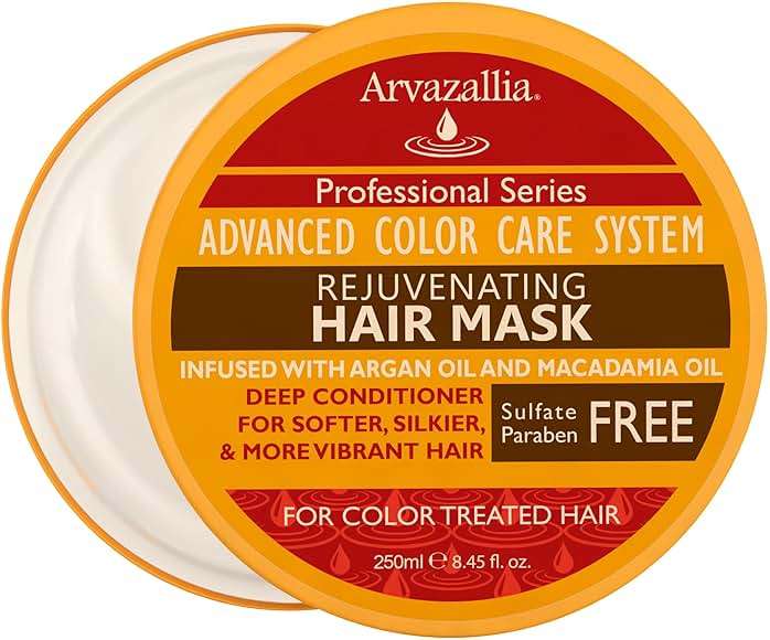 Arvazallia Rejuvenating Hair Mask and Deep Conditioner For Color Treated Hair with Argan Oil and Macadamia Oil Sulfate Free & Paraben Free - Image 1