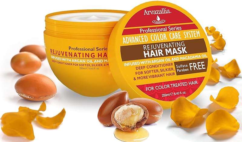 Arvazallia Rejuvenating Hair Mask and Deep Conditioner For Color Treated Hair with Argan Oil and Macadamia Oil Sulfate Free & Paraben Free - Image 2