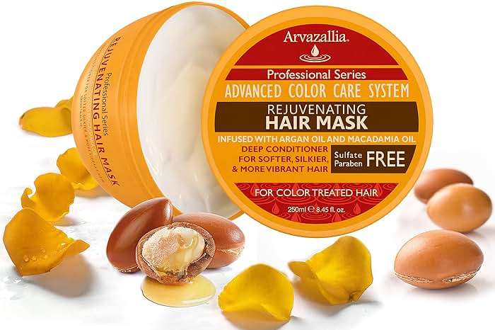 Arvazallia Rejuvenating Hair Mask and Deep Conditioner For Color Treated Hair with Argan Oil and Macadamia Oil Sulfate Free & Paraben Free - Image 3