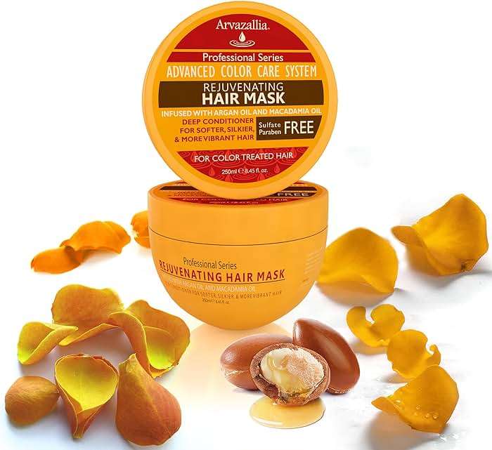 Arvazallia Rejuvenating Hair Mask and Deep Conditioner For Color Treated Hair with Argan Oil and Macadamia Oil Sulfate Free & Paraben Free - Image 4