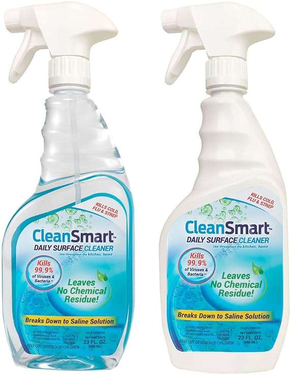 CleanSmart Daily Surface Cleaner and Pet-Safe Disinfectant, Kills 99.9% of Viruses, Bacteria, 23 ounce Bottle (Pack of 2) - Image 1