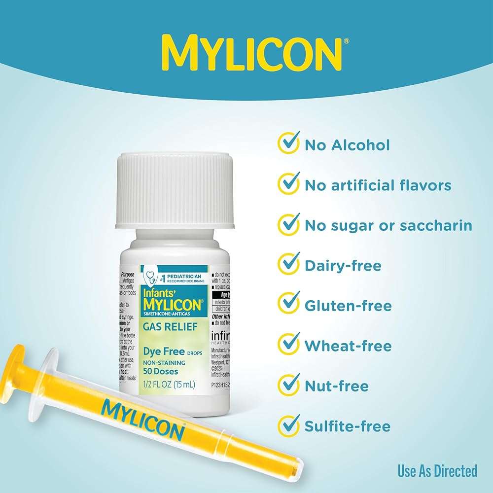 MYLICON Gas Relief Drops for Infants and Babies, Dye Free Formula, 0.5 Fluid Ounce - Image 6