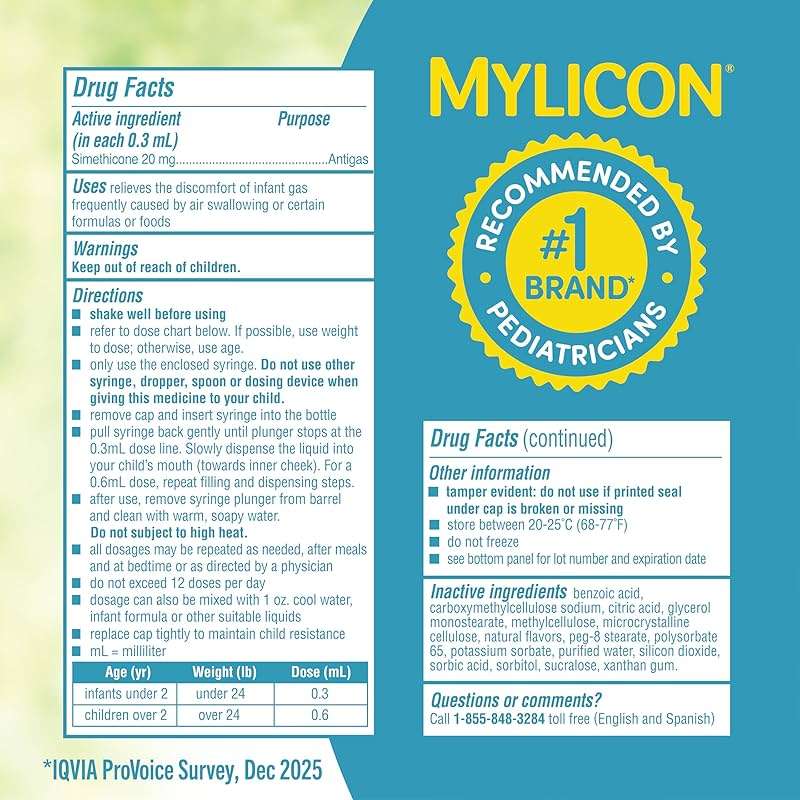 MYLICON Gas Relief Drops for Infants and Babies, Dye Free Formula, 0.5 Fluid Ounce - Image 7