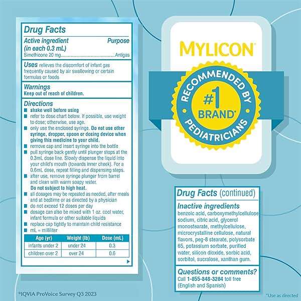 MYLICON Infants Gas Relief Drops for Infants and Babies, Dye Free Formula, 1 Fluid Ounce - Image 6