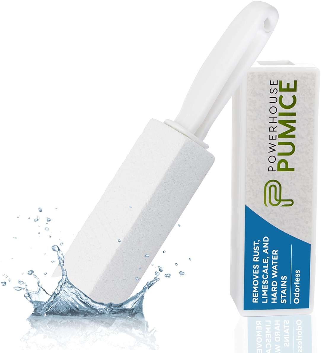 Powerstone Pumice Stone Toilet Bowl Cleaner with Handle (1-pack) - A Solution for Hard Water Stains on Toilets, Grills, Tiles, Grout & Pools - Image 1