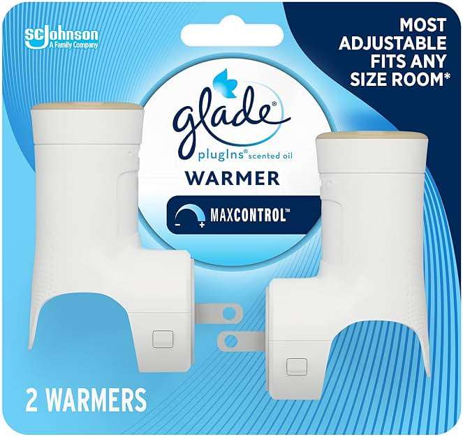 Glade PlugIns Air Freshener Warmer, Scented and Essential Oils for Home and Bathroom, Up to 70 Days on Low Setting, 2 Count - Image 1