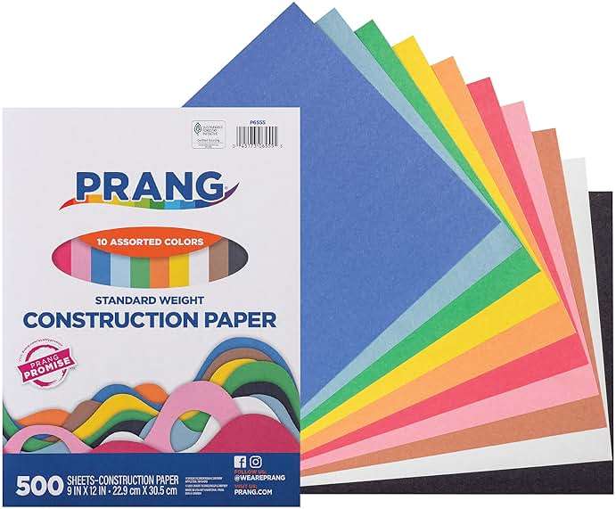 Prang (Formerly Art Street) Construction Paper, 10 Assorted Colors, Standard Weight, 9" x 12", 500 Sheets - Image 2