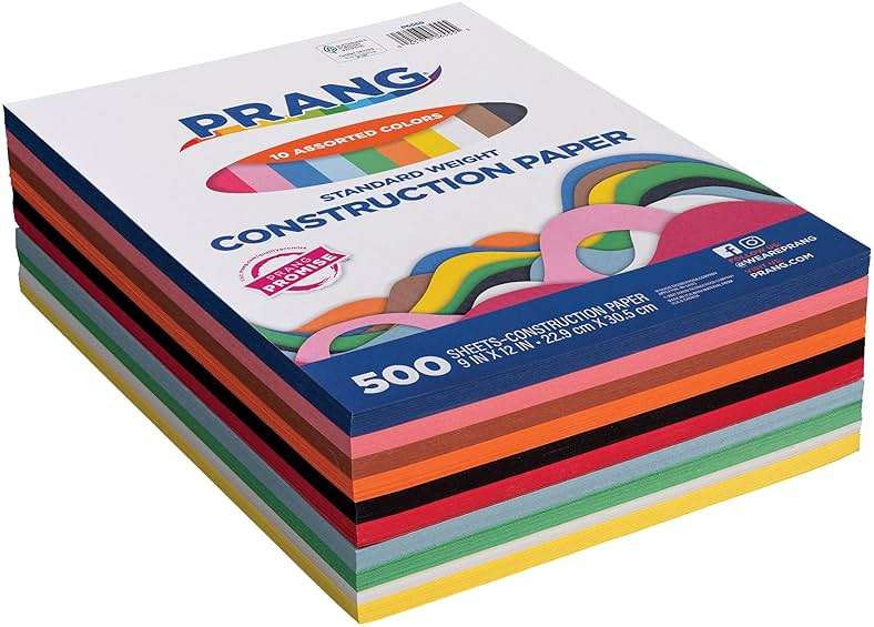 Prang (Formerly Art Street) Construction Paper, 10 Assorted Colors, Standard Weight, 9" x 12", 500 Sheets - Image 3