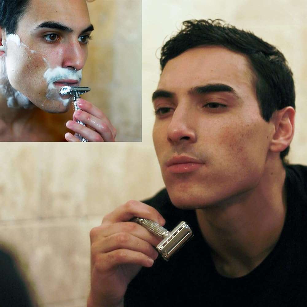 VIKINGS BLADE Double Edge Safety Razor for Men + 5 Swedish Steel Blades + Luxury Case. Smooth, Reusable, Eco-Friendly (The Chieftain) - Image 6