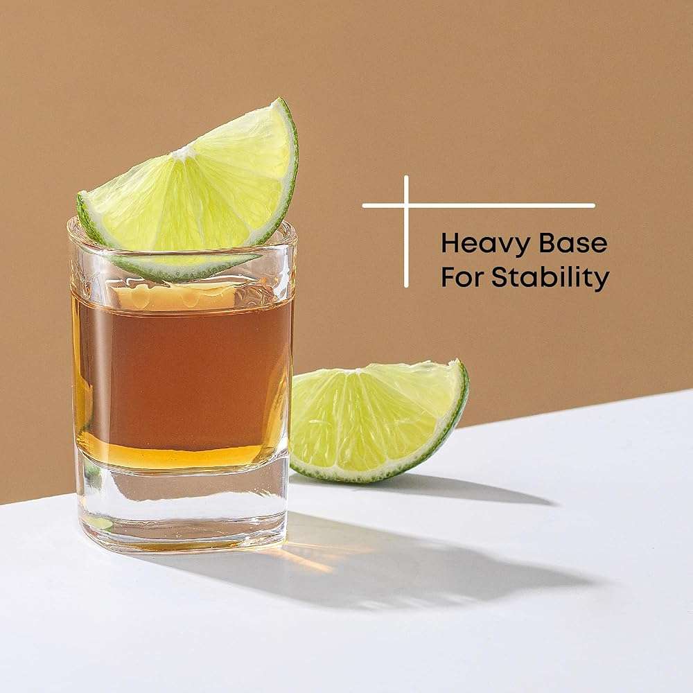 JoyJolt 6-Pack Heavy Base Shot Glass Set, 2-Ounce Shot Glasses - Image 6