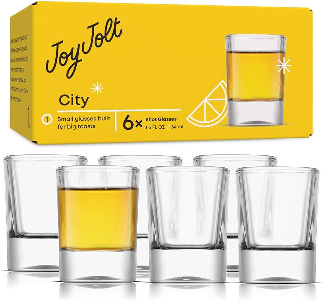 JoyJolt 6-Pack Heavy Base Shot Glass Set, 2-Ounce Shot Glasses - Image 9