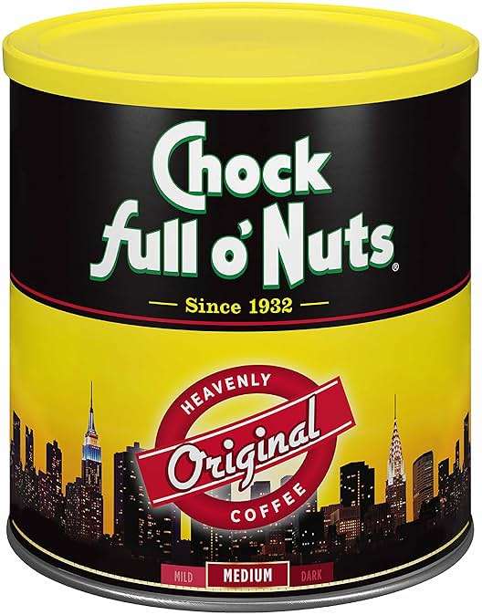 Chock Full o’Nuts Original Roast, Medium Roast Ground Coffee – Gourmet Coffee Beans – Smooth, Full-Bodied and Rich Coffee (30.5 Oz. Can) - Image 1