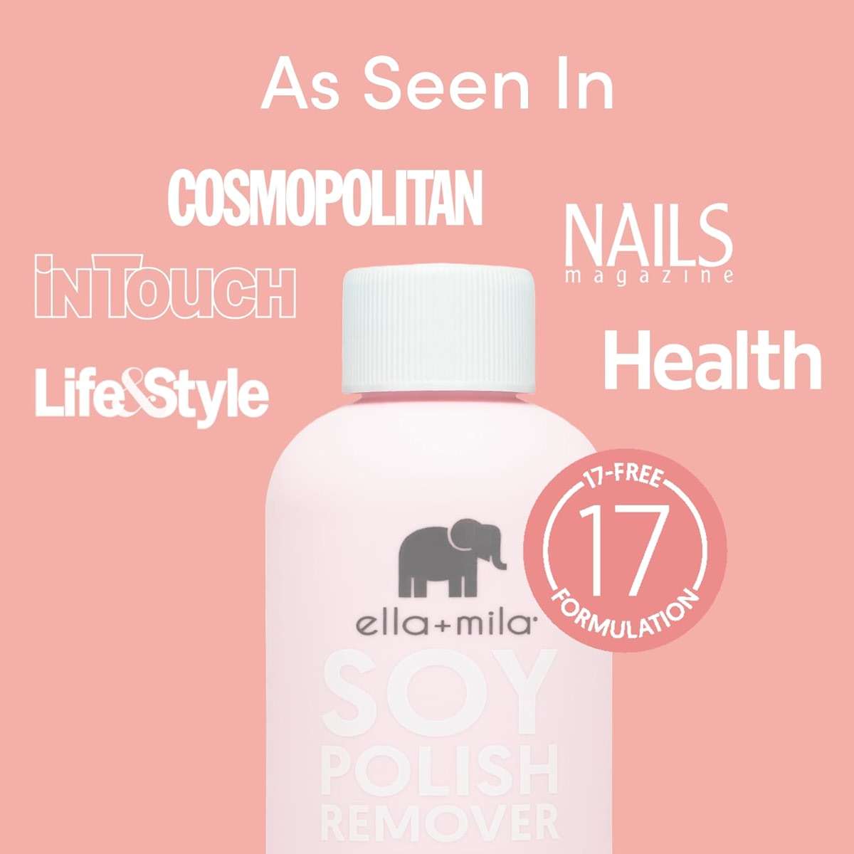 ella+mila Soy Nail Polish Remover - Non-Acetone, Non-Toxic Fingernail Polish Remover for Natural Nails - Gentle, Vegan Formula with Lavender Oil & Vitamins A, C & E (4 fl oz) - Image 3