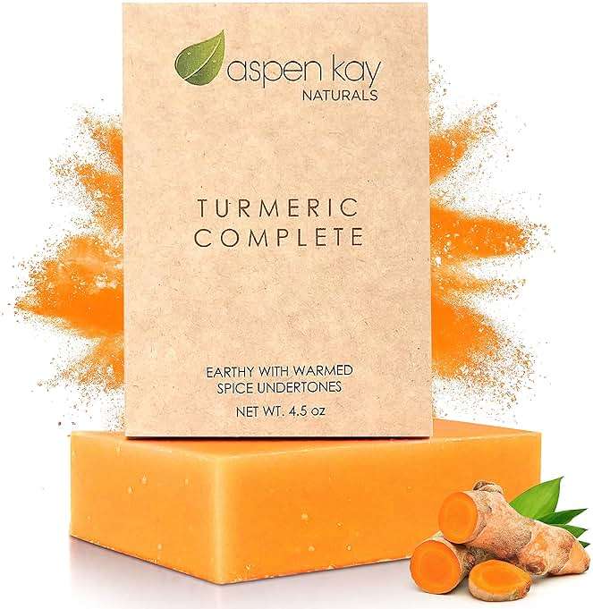 Turmeric Soap Bar for Face & Body – Handmade with Organic Shea Butter, Chamomile, Calendula – Gentle, Non-Drying Natural Face Wash for Sensitive Skin, All Skin Types, Made in USA 4.5 oz - Image 1
