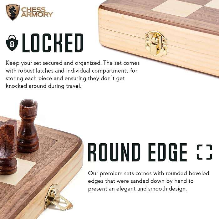 Chess Armory Wooden Chess Set 15 Inch - Classic Handcrafted Game Board for Adults with Extra Queen Pieces and Storage Box - Ideal for Home and Travel - Non-Magnetic - Image 5