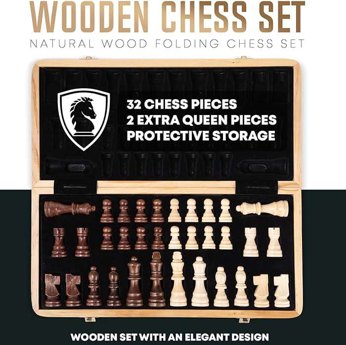 Chess Armory Wooden Chess Set 15 Inch - Classic Handcrafted Game Board for Adults with Extra Queen Pieces and Storage Box - Ideal for Home and Travel - Non-Magnetic - Image 7