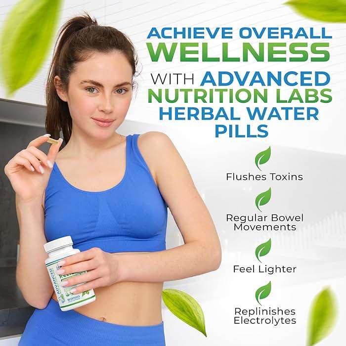 Herbal Water Relief Diuretic Water Pills for Water Retention, Bloating, Swollen Legs, Feet - Dandelion Extract Supplement - Water Retention Loss - Diuretics for Women & Men - 60 Capsules - Image 2
