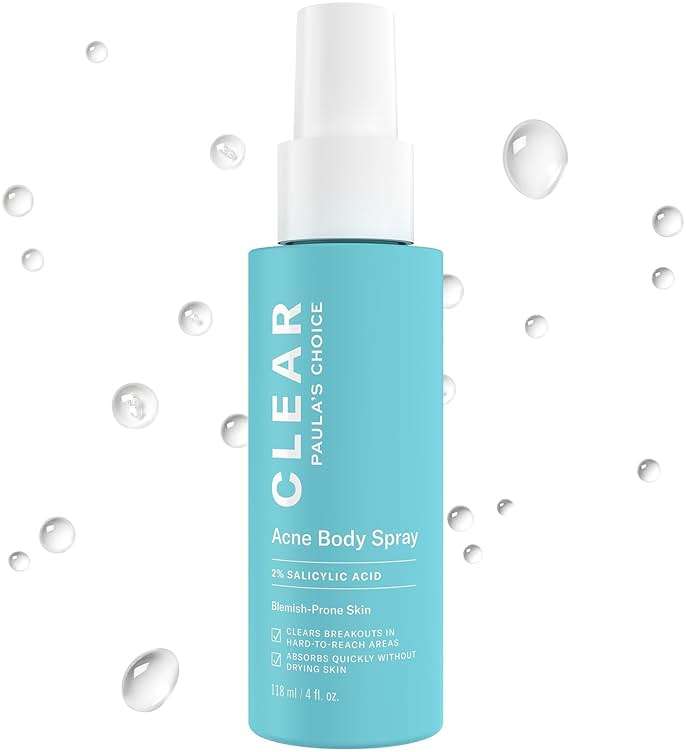 Paula's Choice CLEAR Exfoliating Back & Body Acne Spray, Bacne Spray with 2% BHA Salicylic Acid Back Acne Treatment for Clogged Pores, Blackheads & Breakouts, Alcohol-Free, Fragrance-Free, 4 Fl Oz - Image 1