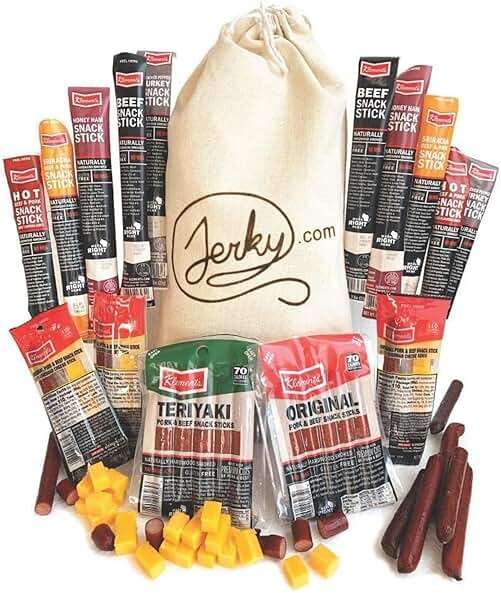 Jerky.com 26pc Meat Sticks Variety Pack - Fathers Day Gift for Dad - Beef Jerky Gifts for Men - Low Sugar & High Protein - Gluten Free & Keto Meat Sticks - Pork, Turkey, Ham Beef Jerky Sticks & Cheese Sticks - Dad Gifts - Image 1