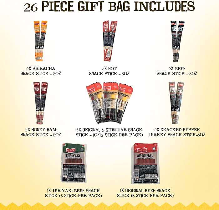 Jerky.com 26pc Meat Sticks Variety Pack - Fathers Day Gift for Dad - Beef Jerky Gifts for Men - Low Sugar & High Protein - Gluten Free & Keto Meat Sticks - Pork, Turkey, Ham Beef Jerky Sticks & Cheese Sticks - Dad Gifts - Image 2