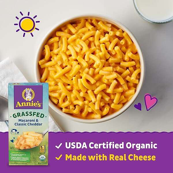 Annie's Organic Grass-Fed Macaroni and Classic Cheddar, Made with Real Cheese, 6 oz - Image 3