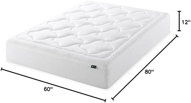 Zinus 12 Inch Cloud Memory Foam Mattress, Queen, Fiberglass Free, Pressure Relieving, Mattress in A Box, CertiPUR-US Certified, White - Image 2