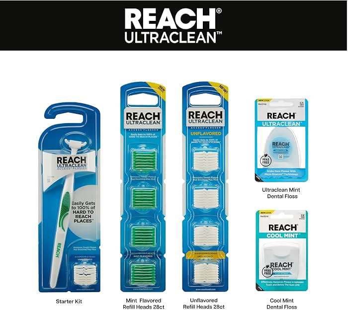 REACH Ultraclean Access Flosser Starter Kit, Unflavored, Plaque Remover for Teeth, for Hard to Reach Areas, Oral Care, PFAS Free, 1 Replaceable Flosser & 8 Refill Heads, 1 Pack - Image 10