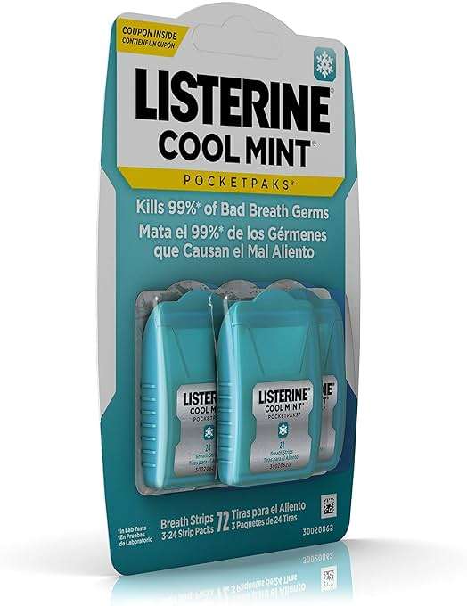 Listerine Pocketpaks Breath Strips, Cool Mint, 72 Count (Pack of 1) - Image 6