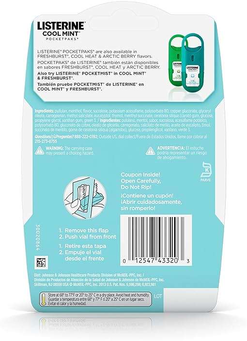 Listerine Pocketpaks Breath Strips, Cool Mint, 72 Count (Pack of 1) - Image 9