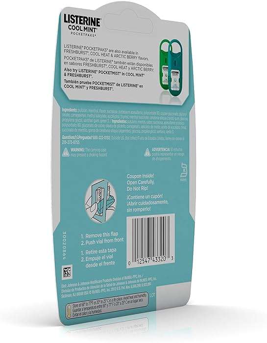 Listerine Pocketpaks Breath Strips, Cool Mint, 72 Count (Pack of 1) - Image 10