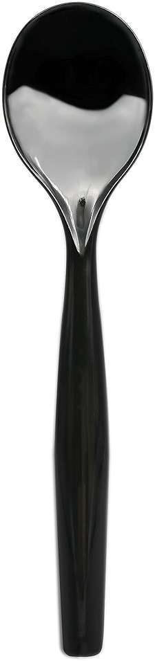 Party Essentials Disposable Heavy Duty Plastic Serving Utensils for Buffets Events Parties, 9-Count 10" Spoons, Black - Image 1