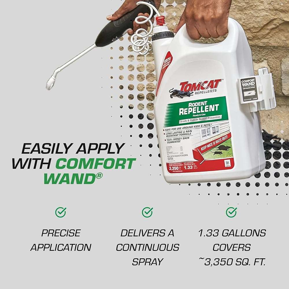 Tomcat Repellents Rodent Repellent Ready-to-Use with Comfort Wand - For Indoor and Outdoor Mouse and Rat Prevention, Peppermint Oil Spray for Rodents with Cinnamon & Garlic Essential Oils, 1 gal. - Image 5