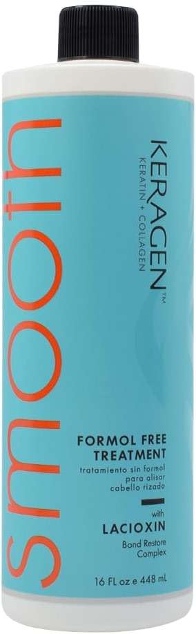 Keragen Brazilian Keratin Smoothing Treatment | Formaldehyde-Free Blowout for Frizzy, Dry, or Damaged Hair | Smooth, Silky Results | Fine to Medium Hair | 16 Oz - Image 1
