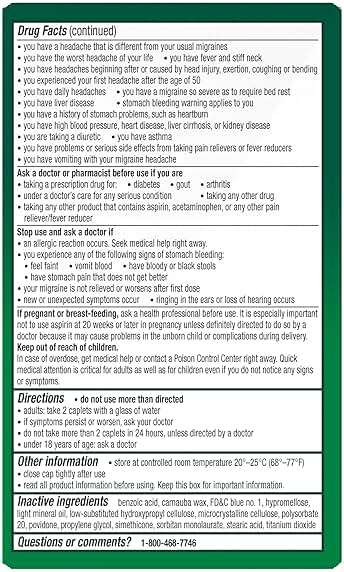 Excedrin Migraine Relief Caplets to Alleviate Migraine Symptoms - 200 Count - Image 8