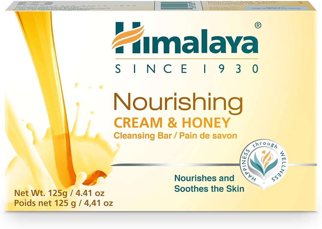 Himalaya Nourishing Cream & Honey Cleansing Bar Soap, Soft Milk and Honey Hand Soap, for Face and Body, Face Soap Bar, Face Wash Bar, Bath Soaps, Soft Skin, 4.41 oz, 1 Pack - Image 1