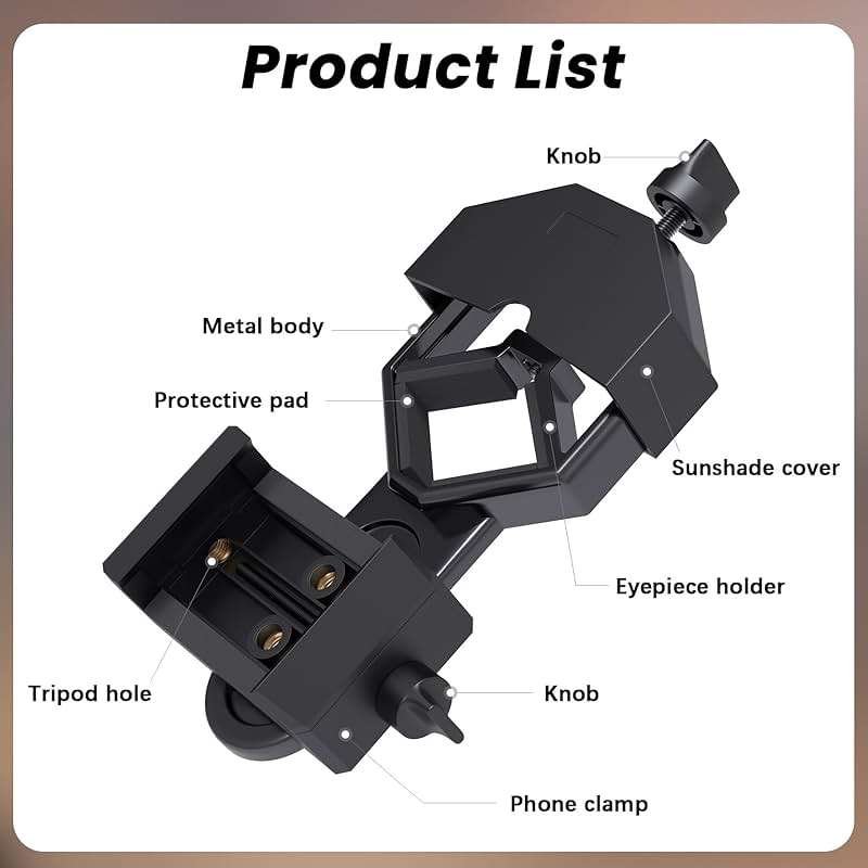 GOSKY Smartphone Adapter Mount Regular Size - Compatible with Binoculars, Monoculars, Spotting Scopes, Telescope, Microscopes Fits almost all Smartphones on the Market Record Nature and The World - Image 2