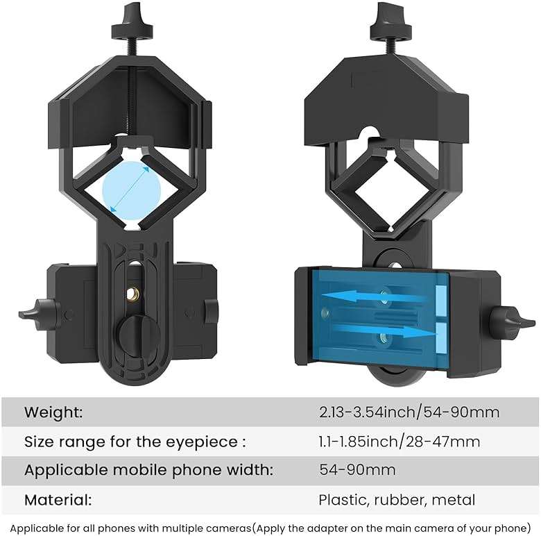 GOSKY Smartphone Adapter Mount Regular Size - Compatible with Binoculars, Monoculars, Spotting Scopes, Telescope, Microscopes Fits almost all Smartphones on the Market Record Nature and The World - Image 3