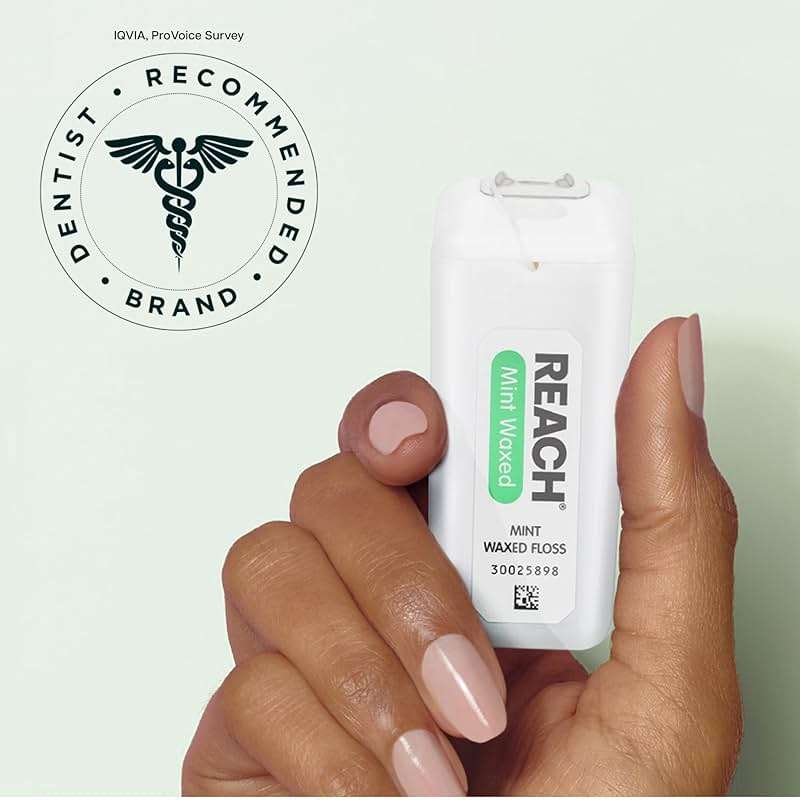 REACH Waxed Dental Floss, Mint, Plaque Remover for Teeth, Shred Resistant, Floss Slides Smoothly, Easy to Use, Waxed, Deep Cleaning Teeth, Oral Care, PFAS Free, for Adults & Kids, 1 Pack, 200 yd - Image 5