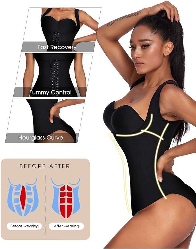 Ekouaer Women's Underbust Corset Waist Trainer Cincher Steel Boned Body Shaper Tummy Fat Burner S-4XL - Image 3