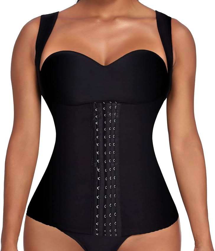 Ekouaer Women's Underbust Corset Waist Trainer Cincher Steel Boned Body Shaper Tummy Fat Burner S-4XL - Image 1
