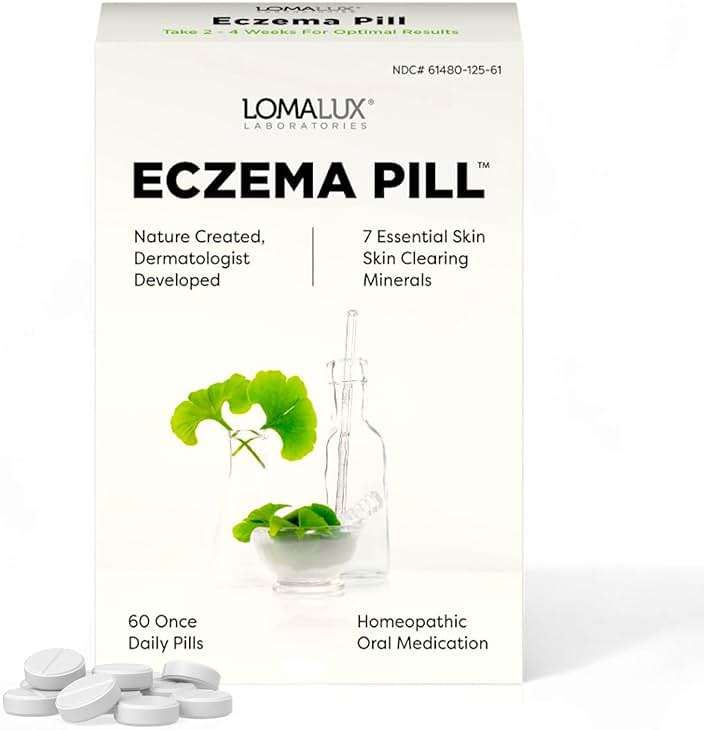 Loma Lux Eczema Pills – Natural Eczema Treatment Relief Remedy – Dermatologist Developed – 7 Minerals Clear & Prevent Severe Eczema Scaling, Rash, Anti Itch Skin Body Face for Adults, Kids, Toddlers - Image 1