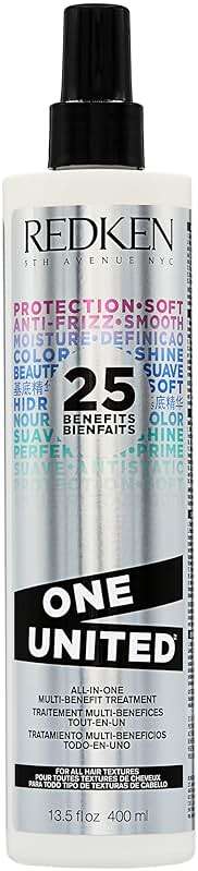 Redken One United All-In-One Leave In Conditioner - Multi-Benefit Leave In Treatment For All Hair Types, Heat Protectant and Detangler Spray, Paraben-Free - Image 1