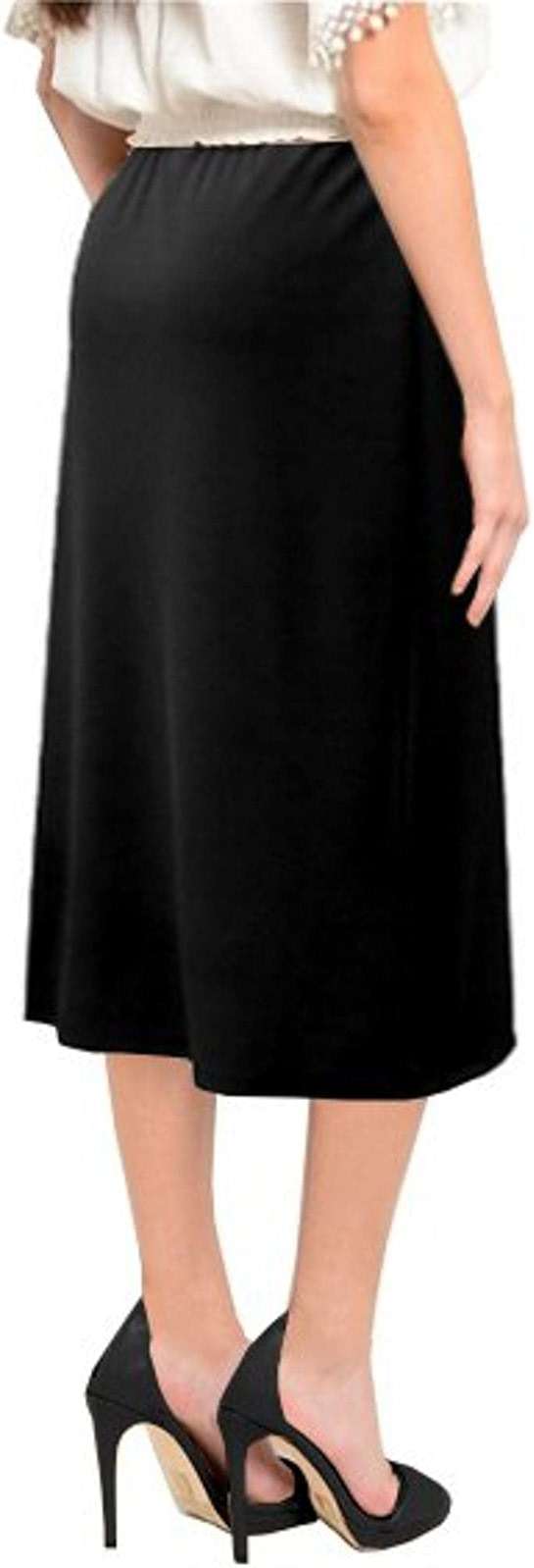 Baby'O Women's Basic Modest 26" Below The Knee Length Stretch Knit Straight Skirt - Image 4