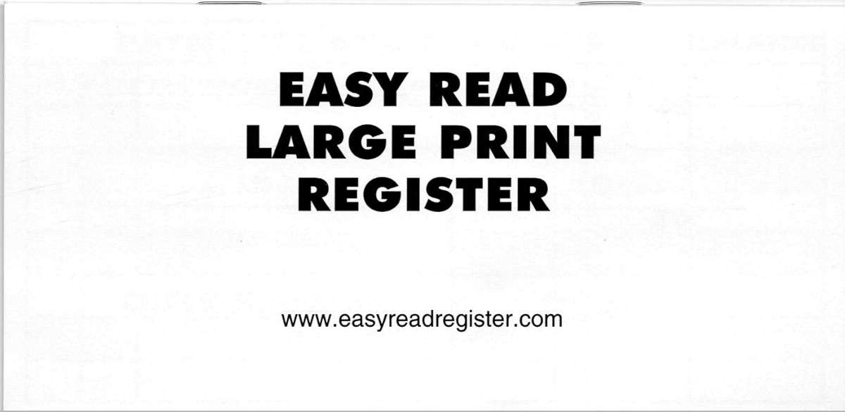Easy Read Register 10 Large Print Low Vision Checkbook Transaction Registers White - Image 5